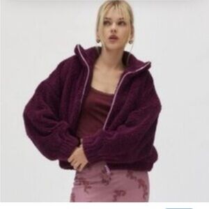 Urban Outfitters Deep Purple Teddy Jacket